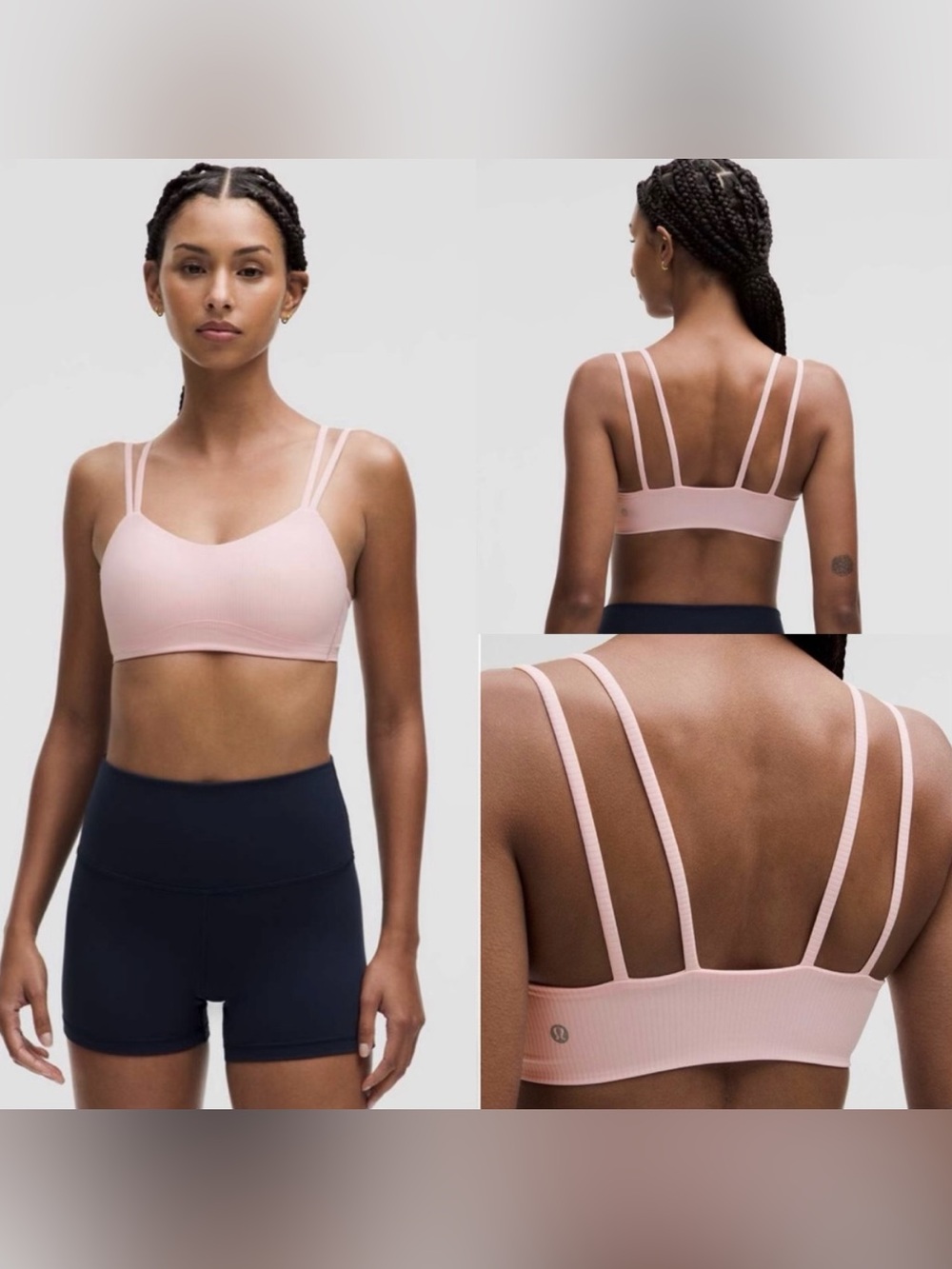 NWOT Lululemon Like a Cloud Ribbed Bra Strawberry Milkshake Size 12